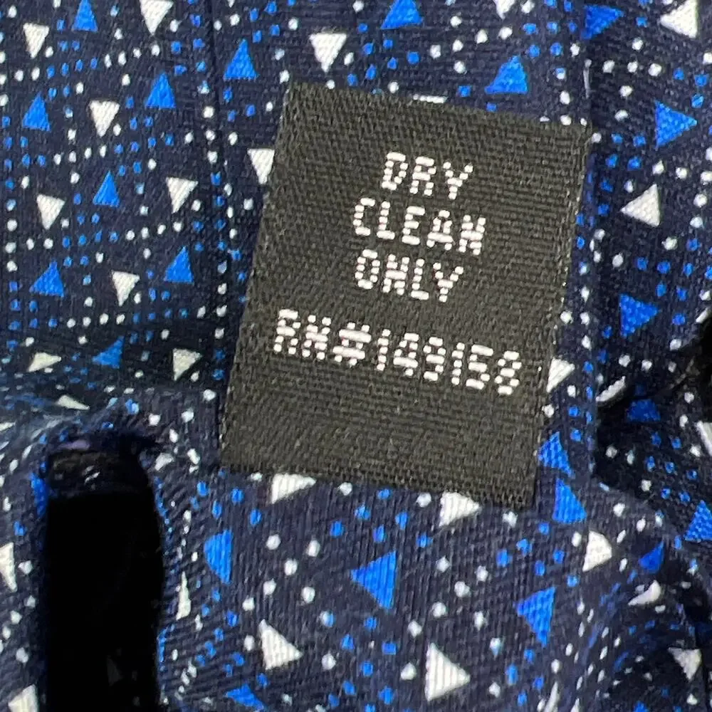 Craft + Flow Boys Kids Geometric Necktie Triangles Blue White 49